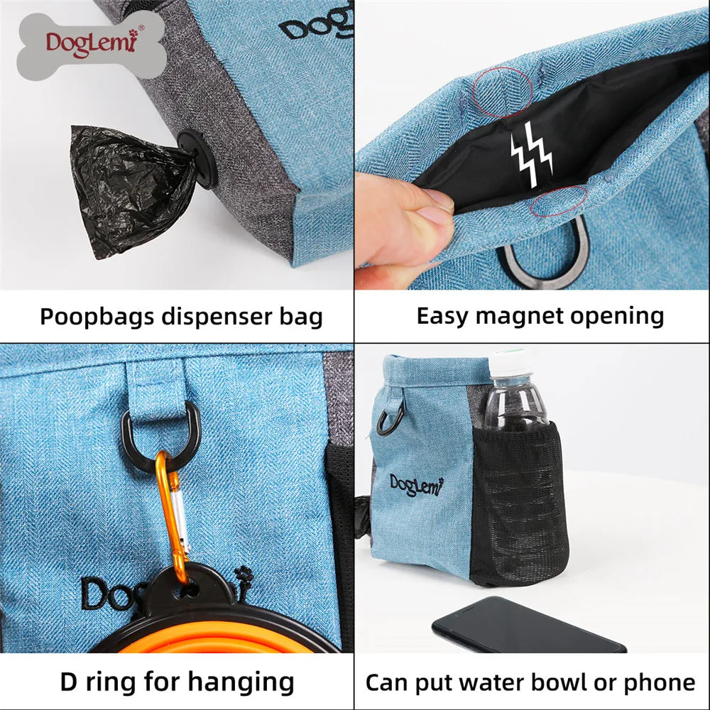 Professional Pet Treat Dog Pouch Tote Bag Waist Bag Multifunction Training Dog Helpers for Dogs